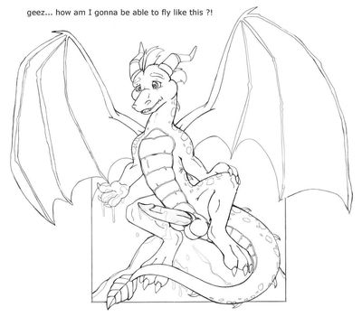 Spyro
art by fennec
Keywords: videogame;spyro_the_dragon;spyro;dragon;male;anthro;solo;penis;spooge;humor;fennec