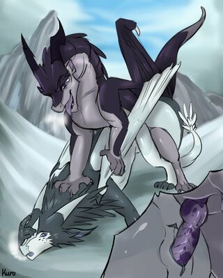 Darkstalker and Whiteout Mating (Wings_of_Fire)
art by feralkuro
Keywords: wings_of_fire;nightwing;icewing;hybrid;darkstalker;whiteout;dragon;dragoness;male;female;feral;M/F;penis;from_behind;vaginal_penetration;closeup;spooge;feralkuro
