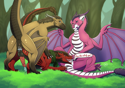 Draconic Threesome
art by ferilla
Keywords: dragon;dragoness;male;female;feral;M/F;M/M;threeway;spitroast;penis;from_behind;anal;oral;spooge;ferilla