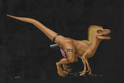 Raptor and Dildo
unknown artist
Keywords: dinosaur;theropod;raptor;deinonychus;male;feral;solo;penis;bondage;dildo;anal;masturbation;spooge