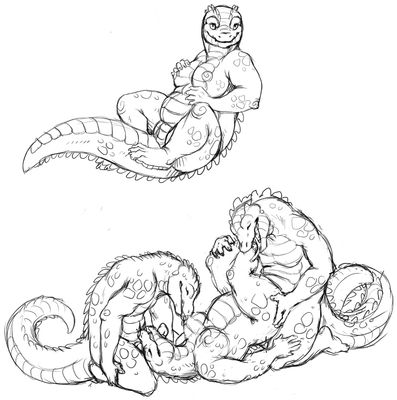 FGS and the Gator Brothers
art by acidapluvia
Keywords: crocodilian;alligator;male;female;anthro;breasts;M/F;threeway;spitroast;penis;oral;acidapluvia