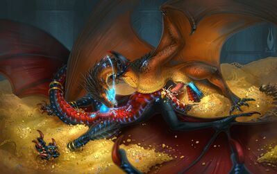 Abram and Smaug
art by firael
Keywords: the_hobbit;lord_of_the_rings;lotr;smaug;dragon;wyvern;male;feral;M/M;penis;69;oral;ejaculation;spooge;hoard;firael