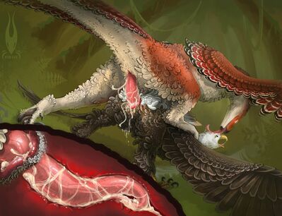 Aetus and Xane (internal)
art by firael
Keywords: dinosaur;theropod;raptor;deinonychus;avian;bird;eagle;male;feral;M/M;penis;from_behind;anal;internal;ejaculation;spooge;firael