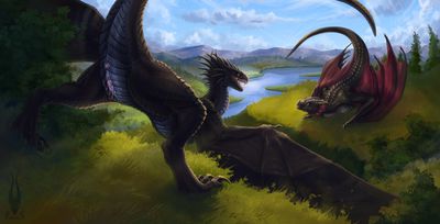 Angry Wyvern
art by firael
Keywords: dragoness;wyvern;female;feral;solo;vagina;spooge;firael