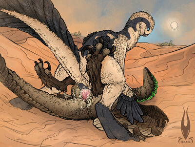 Deinonychus and Oviraptor Mating
art by firael
Keywords: dinosaur;theropod;theropod;raptor;deinonychus;oviraptor;male;female;feral;M/F;penis;cowgirl;cloacal_penetration;ejaculation;spooge;firael