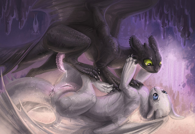 Night and Dark
art by firael
Keywords: how_to_train_your_dragon;httyd;night_fury;nubless;toothless;dragon;dragoness;male;female;anthro;M/F;penis;vagina;missionary;suggestive;spooge;firael