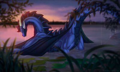 Evening Dragoness
art by firefex
Keywords: dragoness;female;feral;solo;vagina;presenting;firefex