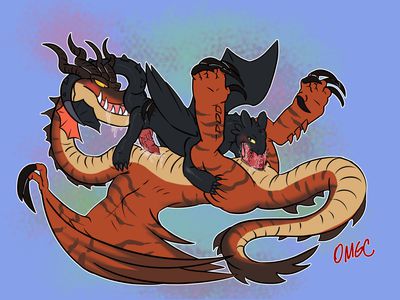 Hookfang and Toothless 69
art by fivers11
Keywords: how_to_train_your_dragon;httyd;dragon;wyvern;hooktail;night_fury;toothless;male;anthro;M/M;penis;69;oral;anal;rimjob;spooge;fivers11