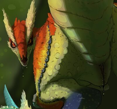 Great_Izuchi
art by fizzpop
Keywords: videogame;monster_hunter;bird_wyvern;great_izuchi;female;feral;solo;vagina;presenting;closeup;spooge;fizzpop