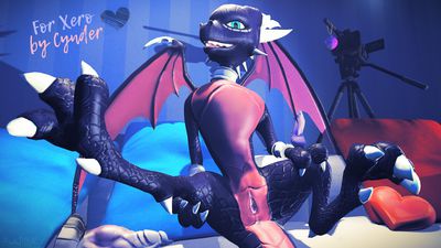 Cynder's Photoshoot
art by flafstera
Keywords: videogame;spyro_the_dragon;cynder;dragoness;female;anthro;solo;vagina;presenting;cgi;flafstera