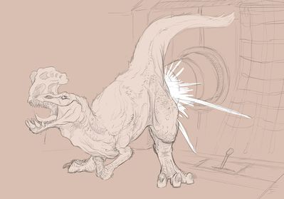 Anjanath
art by flamespitter
Keywords: videogame;monster_hunter;dinosaur;theropod;tyrannosaurus_rex;trex;anjanath;female;feral;solo;masturbation;dildo;macro;spooge;flamespitter