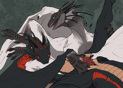 Dragon Wrestling
art by flamespitter
Keywords: dragon;dragoness;wyvern;male;female;feral;M/F;vagina;spread;flamespitter