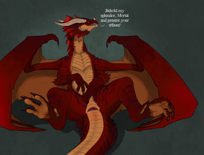 Red_Dragon (DnD)
art by flamespitter
Keywords: dungeons_and_dragons;red_dragon;dragoness;female;feral;solo;cloaca;spread;spooge;flamespitter