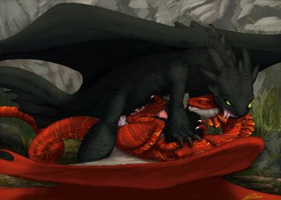 Toothless and Grove
art by flamespitter and stardragon102
Keywords: how_to_train_your_dragon;httyd;night_fury;toothless;dragon;dragoness;male;female;feral;M/F;penis;missionary;cloacal_penetration;spooge;flamespitter;stardragon102