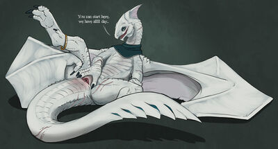 White_Dragon (DnD)
art by flamespitter
Keywords: dungeons_and_dragons;white_dragon;dragoness;female;feral;solo;cloaca;spread;flamespitter