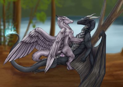By The Lake
art by flamingtitania
Keywords: dragon;dragoness;male;female;feral;M/F;penis;cowgirl;vaginal_penetration;spooge;flamingtitania