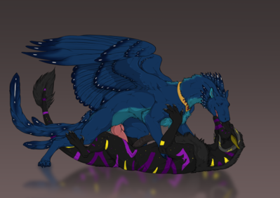 Mating Drakes
art by flamingtitania
Keywords: dragon;male;feral;M/M;penis;missionary;anal;flamingtitania