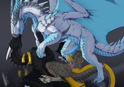 Kiss (Wings_of_Fire)
art by flamingtitania
Keywords: wings_of_fire;nightwing;sandwing;hybrid;dragon;male;feral;M/M;penis;missionary;masturbation;spooge;flamingtitania