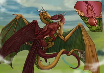 Love Is In The Air
art by flamingtitania
Keywords: dragon;dragoness;male;female;feral;M/F;penis;cowgirl;vaginal_penetration;internal;flamingtitania