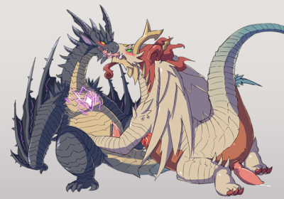 Indra and Vritra
art by flappydog
Keywords: videogame;puzzle_and_dragon;indra;vritra;dragon;wyvern;male;anthro;M/M;penis;suggestive;flappydog