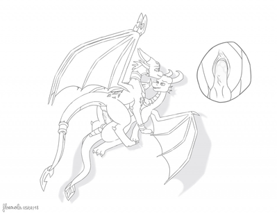 Cynder x Drago
art by floravola
Keywords: videogame;spyro_the_dragon;dragon;dragoness;cynder;male;female;anthro;M/F;penis;cowgirl;vaginal_penetration;closeup;floravola