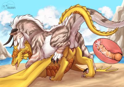 Felkin Breeding
art by flosapes
Keywords: dragon;dragoness;felkin;male;female;feral;M/F;penis;from_behind;vaginal_penetration;internal;spooge;beach;flosapes