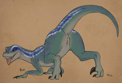 Blue the Raptor
art by fluff-kevlar
Keywords: jurassic_world;dinosaur;theropod;raptor;deinonychus;blue;female;feral;solo;presenting;vagina;fluff-kevlar