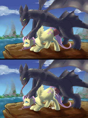 Toothless Mounting Fluttershy
art by fluffins
Keywords: cartoon;my_little_pony;mlp;how_to_train_your_dragon;httyd;night_fury;toothless;fluttershy;dragon;furry;equine;horse;male;female;anthro;M/F;penis;from_behind;spooge;fluffins