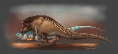 Carnotaurus and Yutyrannus Copulating
art by fossilpixel
Keywords: dinosaur;theropod;carnotaurus;yutyrannus;male;female;feral;M/F;penis;from_behind;cloacal_penetration;fossilpixel