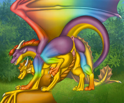 Dragons Having Sex
art by fox.sbox
Keywords: dragon;dragoness;wyvern;male;female;feral;M/F;penis;from_behind;vaginal_penetration;fox.sbox