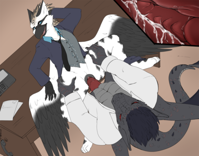 Position of Power
art by foxra
Keywords: dragon;gryphon;male;female;anthro;M/F;penis;missionary;vaginal_penetration;internal;spooge;foxra