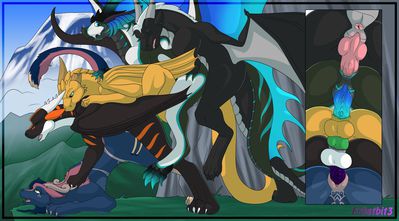 Dragon Train
art by fr0stbit3
Keywords: dragon;dragoness;male;female;feral;M/M;M/F;orgy;penis;from_behind;vaginal_penetration;anal;closeup;fr0stbit3