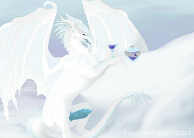 Icewing Gift of Fertility (Wings_of_Fire)
art by freckledbobcat
Keywords: wings_of_fire;icewing;dragon;male;feral;solo;penis;freckledbobcat