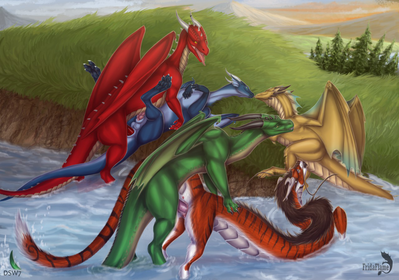 Riverside Orgy
art by fridaflame and DSW7
Keywords: eastern_dragon;dragon;dragoness;male;female;feral;M/F;M/M;orgy;penis;missionary;from_behind;anal;oral;vaginal_penetration;fridaflame;DSW7