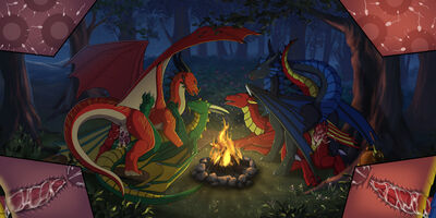 Campfire Orgy
art by fridaflame and darkforestt
Keywords: dragon;dragoness;male;female;feral;M/F;orgy;penis;cowgirl;missionary;vaginal_penetration;internal;ejaculation;spooge;fridaflame;darkforestt