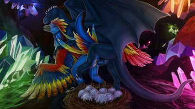 Dragon and Dinosaur Mating
art by fridaflame
Keywords: dragon;dinosaur;theropod;raptor;velociraptor;male;female;feral;M/F;penis;from_behind;vaginal_penetration;spooge;egg;fridaflame