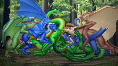 Forest Orgy
art by fridaflame
Keywords: dragon;male;feral;M/M;orgy;penis;missionary;from_behind;anal;oral;spooge;fridaflame
