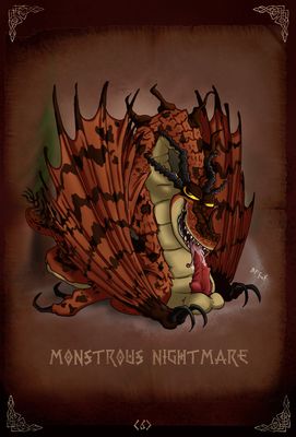 Monstrous Nightmare
art by fuf
Keywords: how_to_train_your_dragon;httyd;monstrous_nightmare;wyvern;dragon;feral;male;solo;penis;oral;autofellatio;spooge;fuf