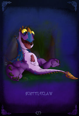 Scuttleclaw
art by fuf
Keywords: how_to_train_your_dragon;httyd;scuttleclaw;dragon;feral;male;solo;penis;fuf