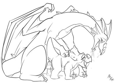 Macharius and Cera
art by fuf
Keywords: cartoon;land_before_time;lbt;dragon;dinosaur;ceratopsid;triceratops;cera;male;female;feral;anthro;M/F;penis;from_behind;vaginal_penetration;spooge;fuf
