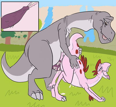 Hyp and Ruby (colored)
art by fuf and lbtfan90
Keywords: cartoon;land_before_time;lbt;dinosaur;hypsilophodon;theropod;oviraptor;ruby;hyp;male;female;anthro;M/F;penis;missionary;vaginal_penetration;internal;spooge;fuf;lbtfan90