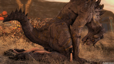Deathclaw Matriarch Riding 2
art by furafter34
Keywords: beast;videogame;fallout;lizard;reptile;deathclaw;female;anthro;breasts;human;man;male;M/F;penis;cowgirl;vaginal_penetration;cgi;furafter34