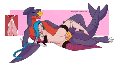 Garchomp
art by merunyaa
Keywords: beast;anime;pokemon;dragon;garchomp;male;anthro;human;woman;female;M/F;penis;hemipenis;spoons;vaginal_penetration;internal;spooge;merunyaa