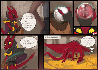 Crystal Ball
art by flamespitter
Keywords: comic;dungeons_and_dragons;kobold;dragoness;female;anthro;feral;vagina;closeup;hoard;flamespitter