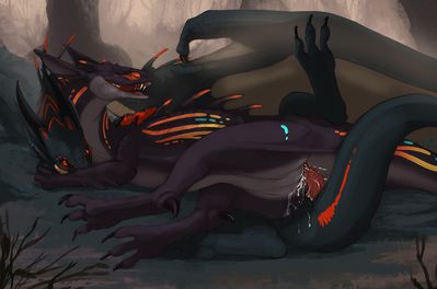 Dragons Mating
art by flamespitter
Keywords: dragon;dragoness;male;female;feral;M/F;penis;spoons;cloacal_penetration;spooge;flamespitter