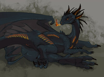 Vestirax Lounging
art by flamespitter
Keywords: dragoness;female;feral;solo;vagina;flamespitter