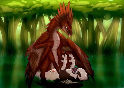 Fricia and Kiihas
art by garruuk
Keywords: dragon;gryphon;male;female;feral;M/F;penis;cowgirl;vaginal_penetration;spooge;garruuk