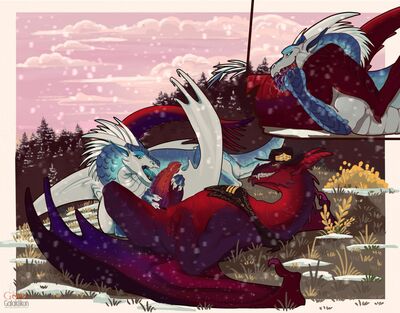 Thirsty (Wings_of_Fire)
art by garta_galaktikon
Keywords: wings_of_fire;icewing;nightwing;dragon;male;feral;M/M;penis;oral;spooge;garta_galaktikon