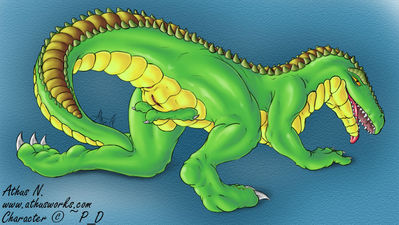 Gator Girl
art by athus
Keywords: crocodilian;alligator;female;anthro;solo;vagina;athus