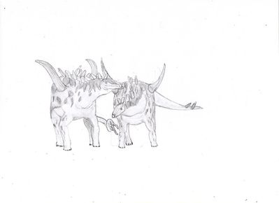 Gigantspinosaurus Attempted Mating
art by zoobuilder21
Keywords: dinosaur;stegosaurus;gigantspinosaurus;male;female;feral;M/F;penis;suggestive